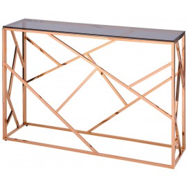 Консоль Арт Деко 115х30, розовое золото, smoke